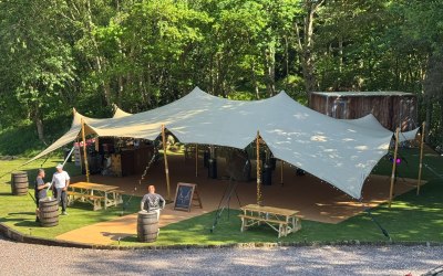 10.5x15 Stretch Tent Corners Down