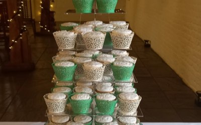 Tiered cupcake wedding cake
