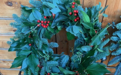 Christmas wreath making for 40 people