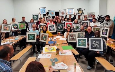 Framed origami art with Britvic plc
