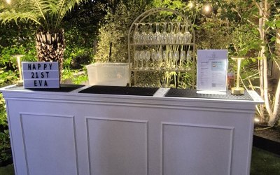 Bar at night with lights