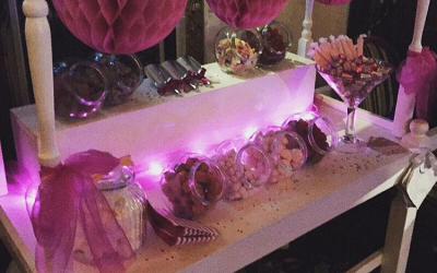 Hot pink theme candy cart 