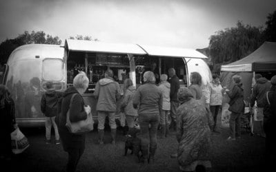 A wet and windy day at the village fete 