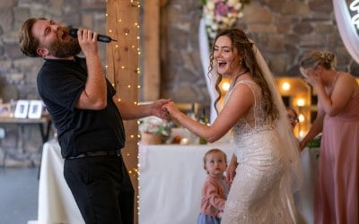 Dancing with the surprised bride