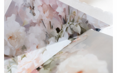 Handmade paper wedding invitation 