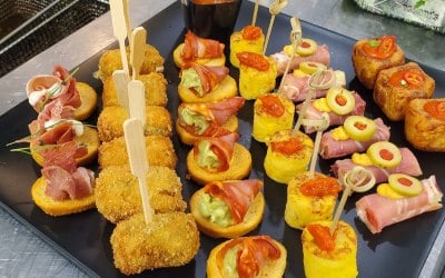 Spanish styled canape board