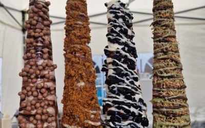 Bueno, biscoff, oreo & pistachio waffles