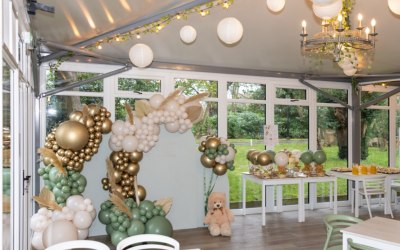 Trio of sail boards with teddy bear, balloons and bespoke teddy balloon party favours Trio of sail boards with teddy bear, balloons and bespoke teddy balloon party favours