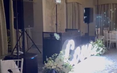 Wedding Set Up inc LOVE letters