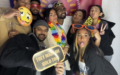 Guest enjoying our selfie pod