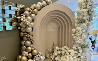 7ft 3D arch with middle sailbaord personalised, With our artificial flowers & balloon arch 