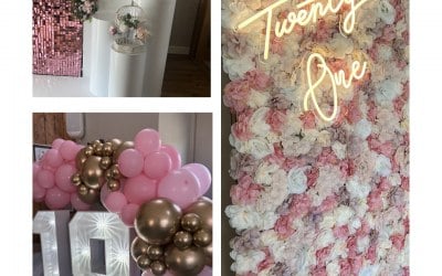 Flower panels, sail boards, sequin walls & panels 
