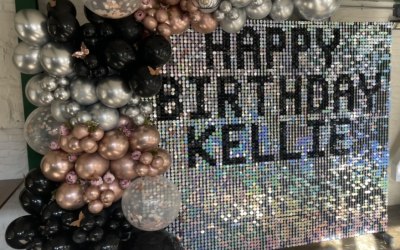 Silver Sequin Wall - With Personalisation . 