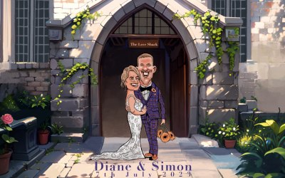 When you book our services you’ll get a personalised drawing of bride/groon