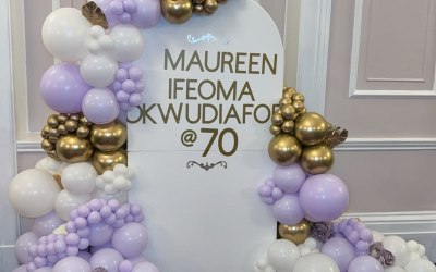 Lilac gold and white backdrop