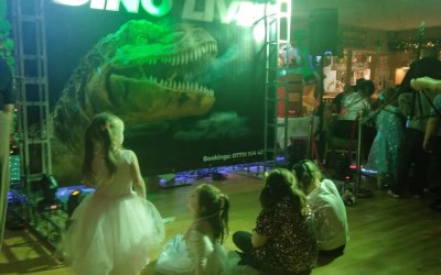 Included backdrop and lighting and sound