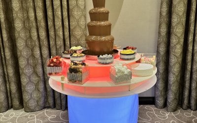 Our wow factor fountain with illuminated stands 