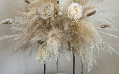 Pampas grass and dried flower centrepieces for weddings and events