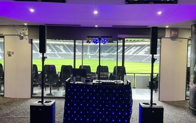 Small set-up for a small wedding held at Derby County Football Ground