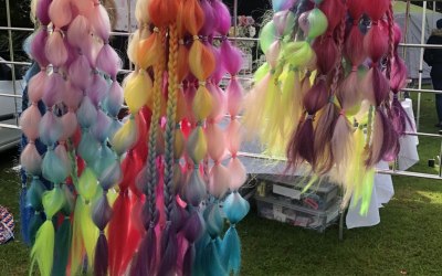 Tie in festival/fairy bubble hair braids 