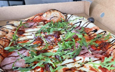 Turkish Sucuk sausage, rocket and a Balsamic glaze