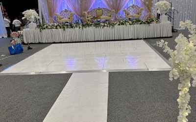Dancefloor installed for a wedding 