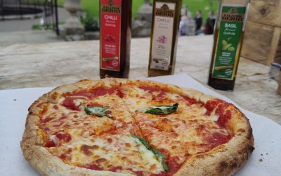Wood fired margherita pizza
