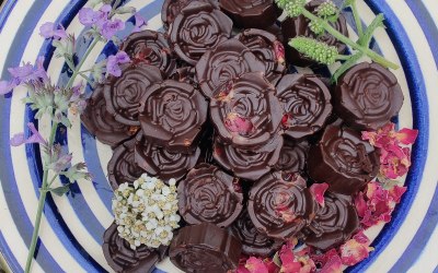 Medicinal chocolates infused with lions mane & reishi mushroom tinctures, ashwaganda and rose