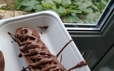 Chocolate waffle/melted milk choc 