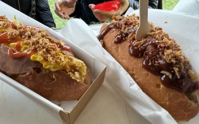 loaded hot dogs - festival style loaded hot dogs - festival style