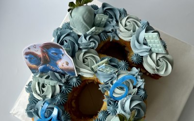 Avatar Inspired Number 6 Cake