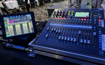 Providing Sound Engineering services for conferences with a feed for live streaming audio and zoom meetings.