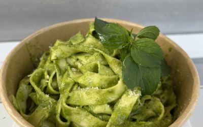 Tagliatelle with Basil Pesto