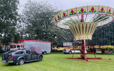 The fairground wanted a day head start, so we looked after some of their equipment and vehicles over night