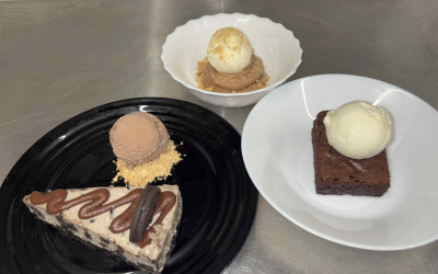 Trio of desserts.