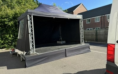 3m by 4.5m community outdoor covered stage