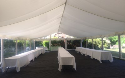 Light and modern Clearspan marquee.