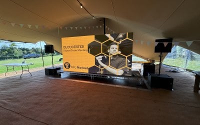 LED video wall with PA system 