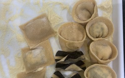 Freshly made pasta on site for the event. 