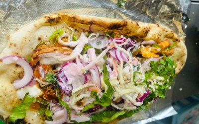 Jerk chicken Garlic naan wraps 