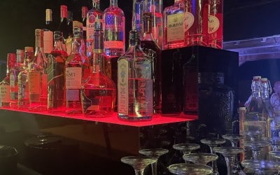 LED Bottle displays for our Mobile Bar