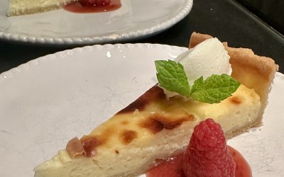 Lemon Tart with Raspberry Coulis