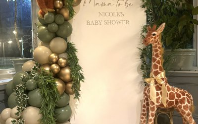 Personalised themed balloon backdrop