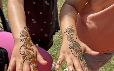 Festival henna with Glitter