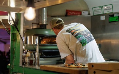 Gozney oven in a professional kitted mobile kitchen 