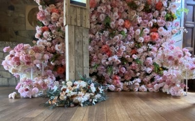 Rustic Booth and Coral Blush