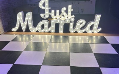 Just Married light up LED lights 