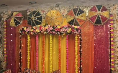 Multicoloured Dholki Stage
