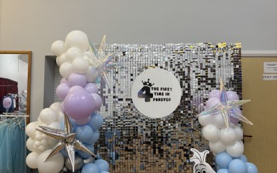 A Frozen themed sequin wall to celebrate Matilda’s 4th Birthday 