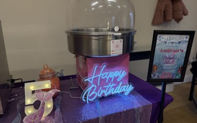 Mermaid themed cotton candy stand